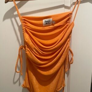 Princess Polly Orange Ruched Women's Bodysuit